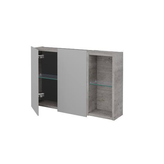 Dvojdverová zrkadlová skrinka AVANTI GA2EOP 80  - D01 Betón