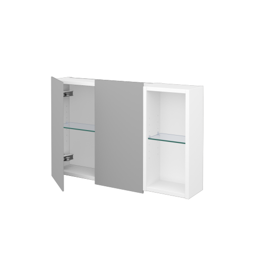 Dvojdverová zrkadlová skrinka AVANTI GA2EOP 80  - N01 Biela lesk