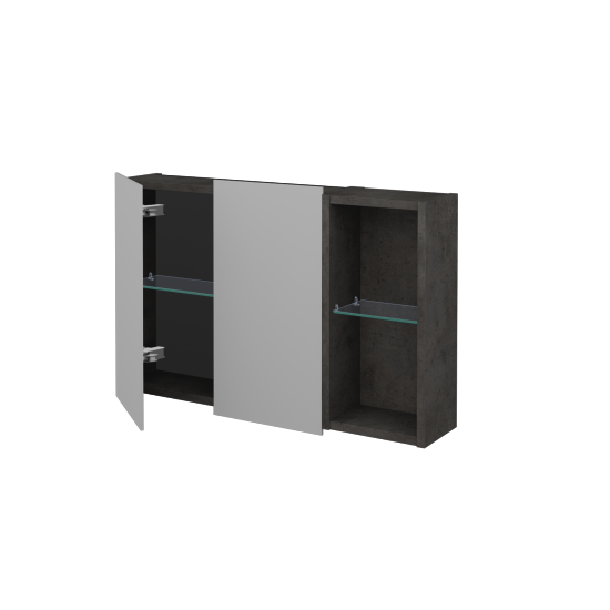 Dvojdverová zrkadlová skrinka AVANTI GA2EOP 80  - D16  Tmavý betón