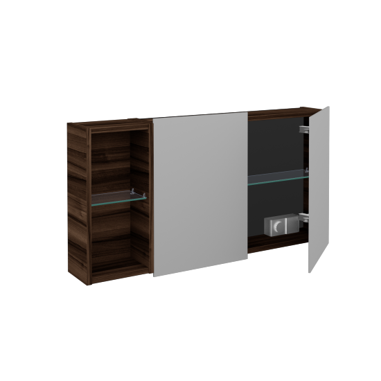 Dvojdverová zrkadlová skrinka AVANTI GA2EOL 100  - D06 Orech