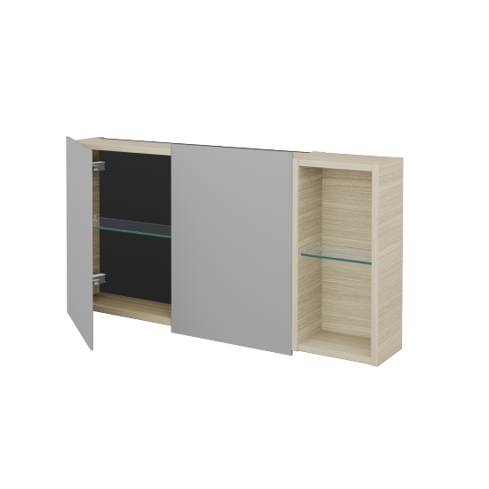 Dvojdverová zrkadlová skrinka AVANTI GA2EOP 100  - D04 Dub