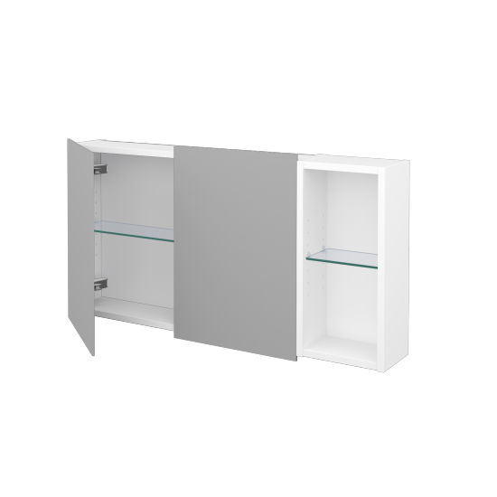 Dvojdverová zrkadlová skrinka AVANTI GA2EOP 100  - N01 Biela lesk