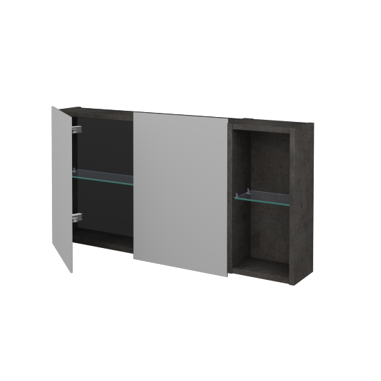 Dvojdverová zrkadlová skrinka AVANTI GA2EOP 100  - D16  Tmavý betón