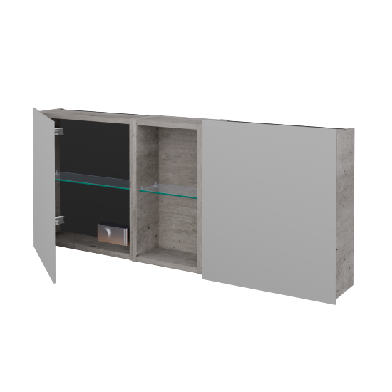 Dvojdverová zrkadlová skrinka AVANTI GA2EO 120  - D01 Betón