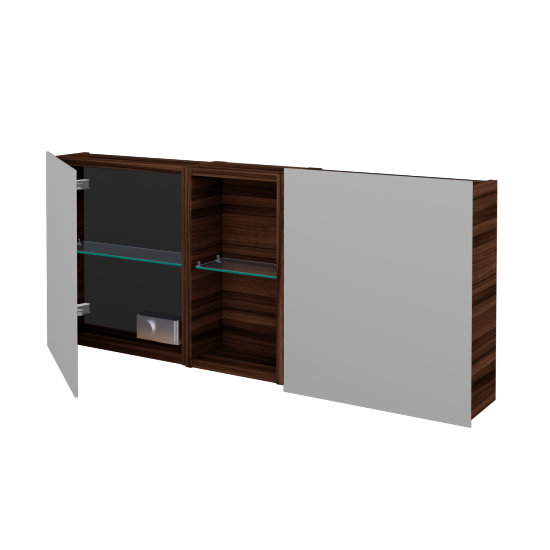 Dvojdverová zrkadlová skrinka AVANTI GA2EO 120  - D06 Orech