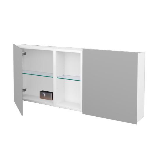 Dvojdverová zrkadlová skrinka AVANTI GA2EO 120  - N01 Biela lesk