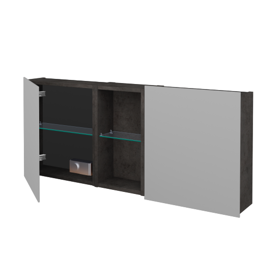 Dvojdverová zrkadlová skrinka AVANTI GA2EO 120  - D16  Tmavý betón