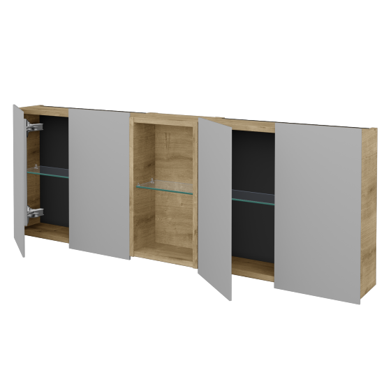 Štvordverová zrkadlová skrinka AVANTI GA4EO 140  - D09 Arlington