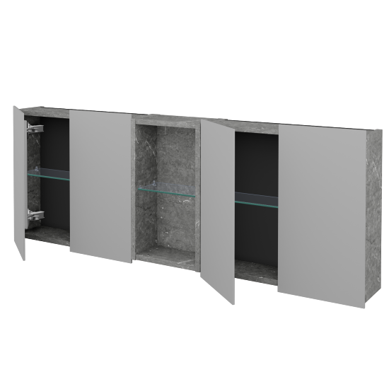 Štvordverová zrkadlová skrinka AVANTI GA4EO 140  - D20 Galaxy