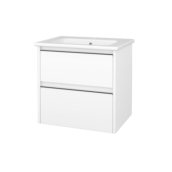 Skrinka pod umývadlo BONO SZZ2 60 (umývadlo Euphoria)  - N01 Biela lesk - Úchytka T33 - čierna mat - N01 Biela lesk