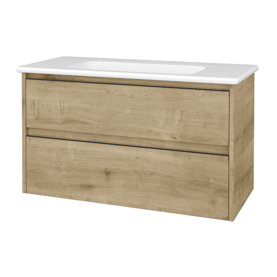 Skrinka pod umývadlo BONO SZZ2 100 (umývadlo Euphoria)  - D09 Arlington - Úchytka T33 - čierna mat - D09 Arlington