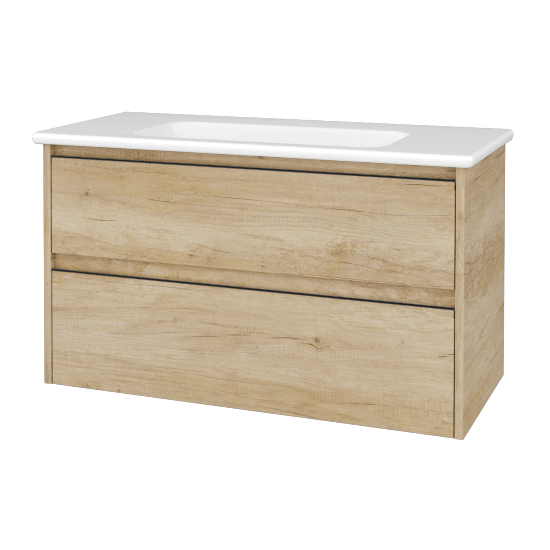 Skrinka pod umývadlo BONO SZZ2 100 (umývadlo Euphoria)  - D15 Nebraska - Úchytka T33 - čierna mat - D15 Nebraska