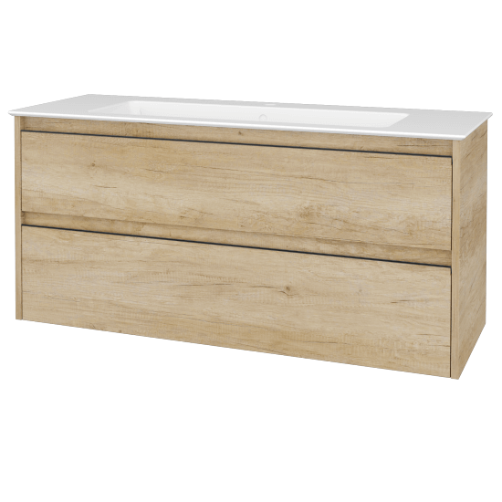 Skrinka pod umývadlo BONO SZZ2 120 (umývadlo Pura s 1 otvorem prpe batériu)  - D15 Nebraska - Úchytka T33 - D15 Nebraska