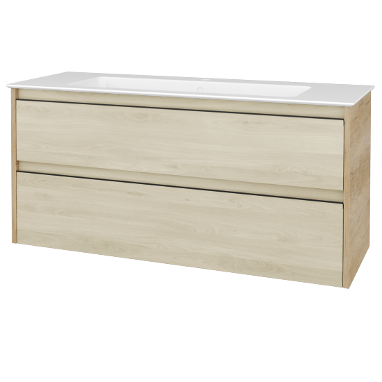 Skrinka pod umývadlo BONO SZZ2 120 (umývadlo Pura s 1 otvorem pre batériu)  - D15 Nebraska - Úchytka T33 - čierna mat - D24 Ohio