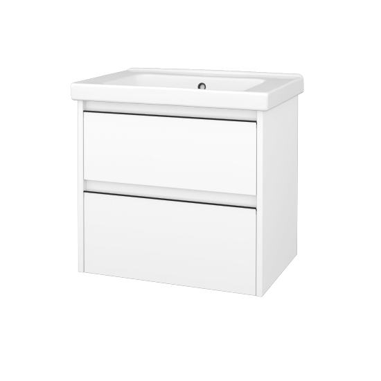 Skrinka pod umývadlo BONO SZZ2 65 (umyvadlo Harmonia)  - N01 Biela lesk - Úchytka T33 - čierna mat - N01 Biela lesk