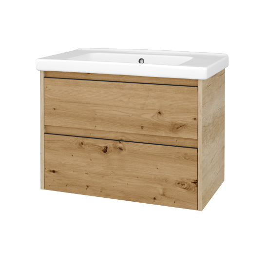 Skrinka pod umývadlo BONO SZZ2 80 (umývadlo Harmonia)  - D15 Nebraska - Úchytka T33 - čierna mat - D22 Karamel