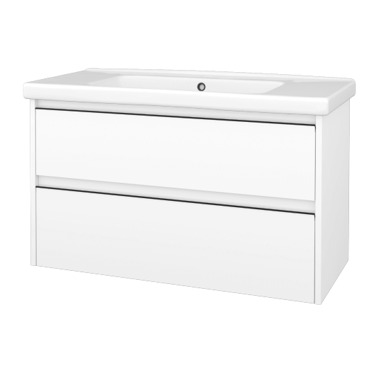 Skrinka pod umývadlo BONO SZZ2 100 (umývadlo Harmonia)  - N01 Biela lesk - Úchytka T33 - čierna mat - N01 Biela lesk