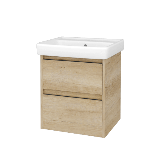 Skrinka pod umývadlo BONO SZZ2 55 (umývadlo Q)  - D15 Nebraska - Úchytka T33 - čierna mat - D15 Nebraska