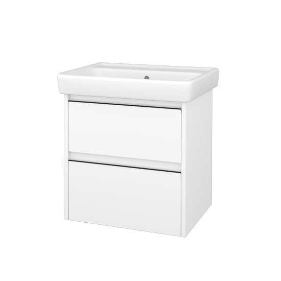 Skrinka pod umývadlo BONO SZZ2 60 (umývadlo Q)  - N01 Biela lesk - Úchytka T33 - čierna mat - N01 Biela lesk