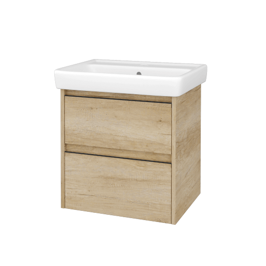 Skrinka pod umývadlo BONO SZZ2 60 (umývadlo Q)  - D15 Nebraska - Úchytka T33 - čierna mat - D15 Nebraska