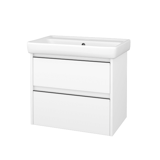 Skrinka pod umývadlo BONO SZZ2 70 (umývadlo Q)  - N01 Biela lesk - Úchytka T33 - čierna mat - N01 Biela lesk