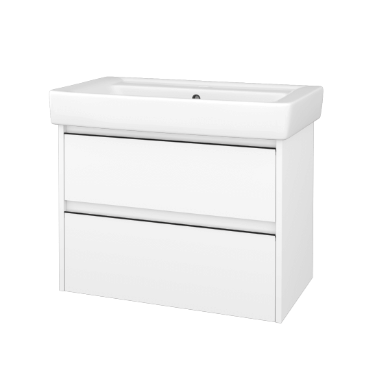 Skrinka pod umývadlo BONO SZZ2 80 (umyvadlo Q)  - N01 Biela lesk - Úchytka T33 - čierna mat - N01 Biela lesk