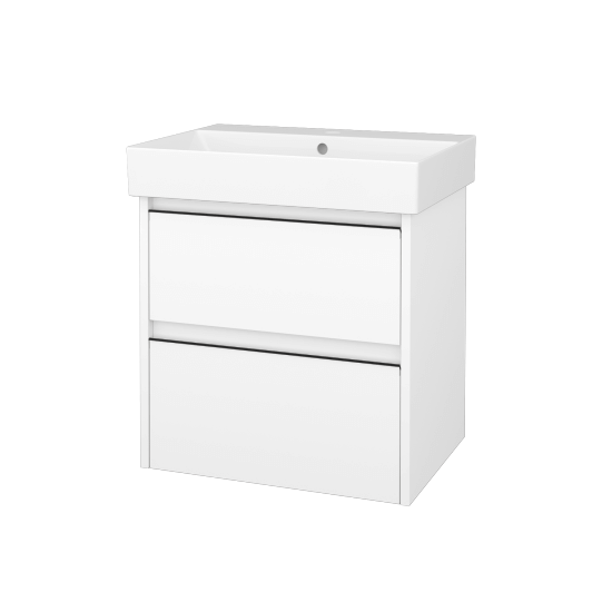 Skrinka pod umývadlo BONO SZZ2 60 (umývadlo Glance)  - N01 Biela lesk - Úchytka T33 - čierna mat - N01 Biela lesk