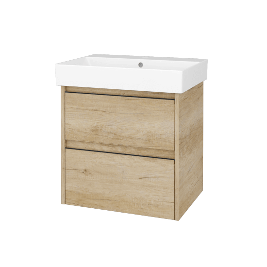 Skrinka pod umývadlo BONO SZZ2 60 (umývadlo Glance)  - D15 Nebraska - Úchytka T33 - čierna mat - D15 Nebraska