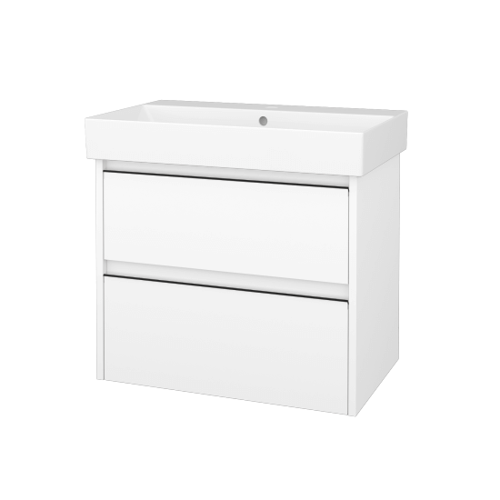 Skrinka pod umývadlo BONO SZZ2 70 (umývadlo Glance)  - N01 Biela lesk - Úchytka T33 - čierna mat - N01 Biela lesk