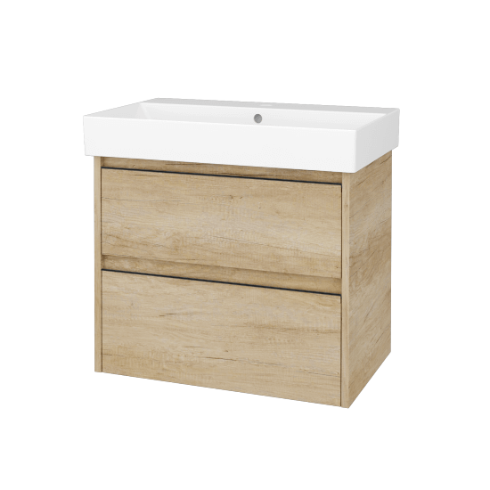 Skrinka pod umývadlo BONO SZZ2 70 (umývadlo Glance)  - D15 Nebraska - Úchytka T33 - čierna mat - D15 Nebraska