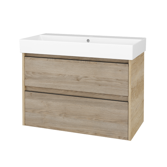 Skrinka pod umývadlo BONO SZZ2 85 (umývadlo Glance)  - D15 Nebraska - Úchytka T33 - čierna mat - D17 Colorado