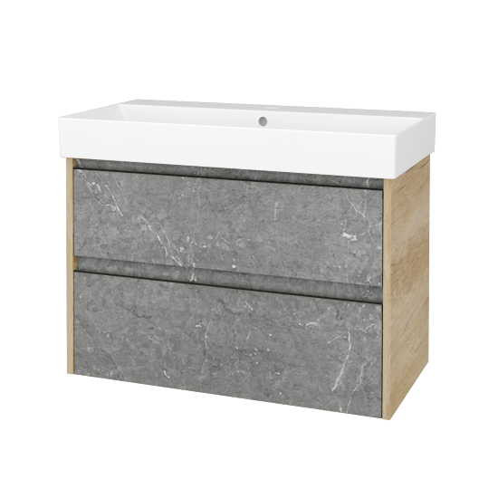 Skrinka pod umývadlo BONO SZZ2 85 (umývadlo Glance)  - D15 Nebraska - Úchytka T33 - čierna mat - D20 Galaxy