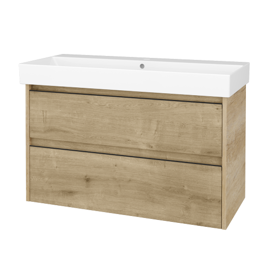 Skrinka pod umývadlo BONO SZZ2 100 (umývadlo Glance)  - D15 Nebraska - Úchytka T33 - čierna mat - D09 Arlington