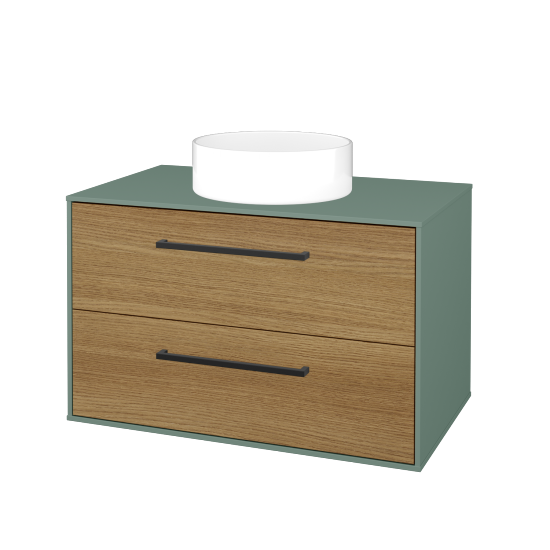 Skrinka pod umývadlo KVADRO SZZ2 80 (umývadlo Circo)  - M18 Mint mat - Úchytka T06 - D29 Honey - Nie