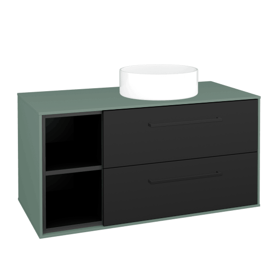 Skrinka pod umývadlo KVADRO SZZ2O2L 100 (umývadlo Circo)  - M18 Mint mat - Úchytka T06 - N03 Graphite - Nie