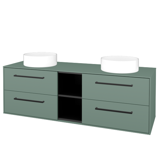 Skrinka pod umývadlo KVADRO SZZ4O2 150 (umývadlo Circo)  - M18 Mint mat - Úchytka T06 - M18 Mint mat - Nie
