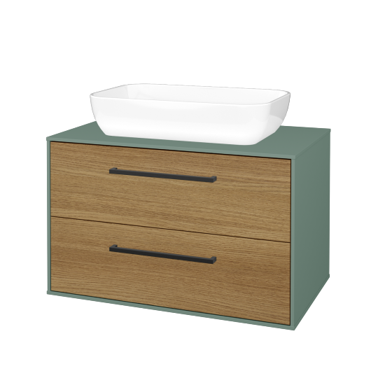 Skrinka pod umývadlo KVADRO SZZ2 80 (umývadlo Felis 1)  - M18 Mint mat - Úchytka T06 - D29 Honey - Nie
