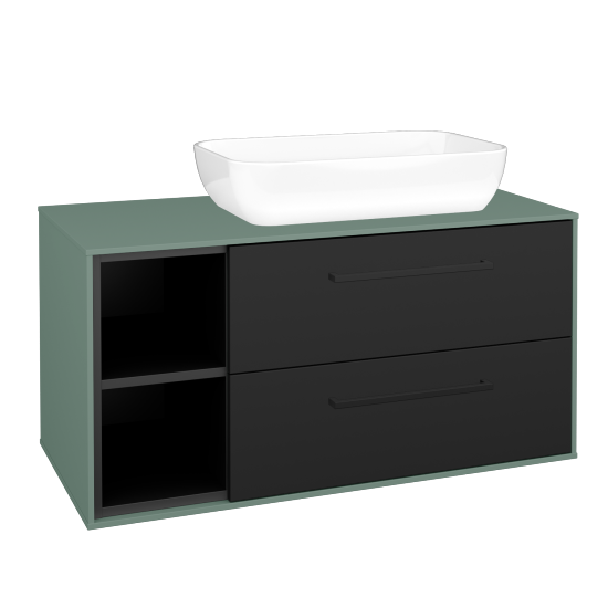 Skrinka pod umývadlo KVADRO SZZ2O2L 100 (umývadlo Felis 1)  - M18 Mint mat - Úchytka T06 - N03 Graphite - Nie