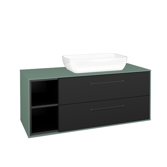 Skrinka pod umývadlo KVADRO SZZ2O2L 120 (umývadlo Felis 1)  - M18 Mint mat - Úchytka T06 - N03 Graphite - Nie