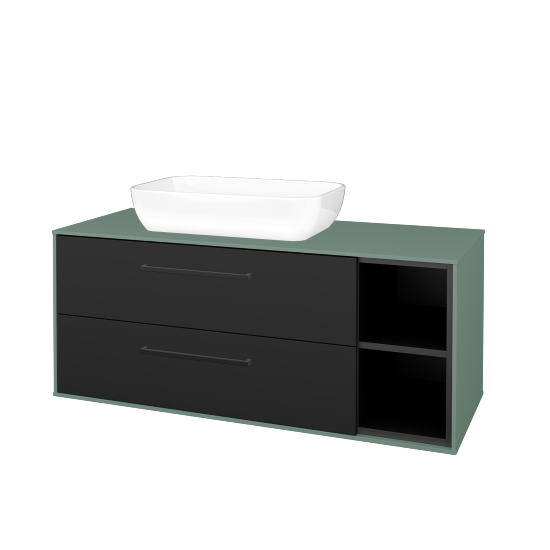 Skrinka pod umývadlo KVADRO SZZ2O2P 120 (umývadlo Felis 1)  - M18 Mint mat - Úchytka T06 - N03 Graphite - Nie