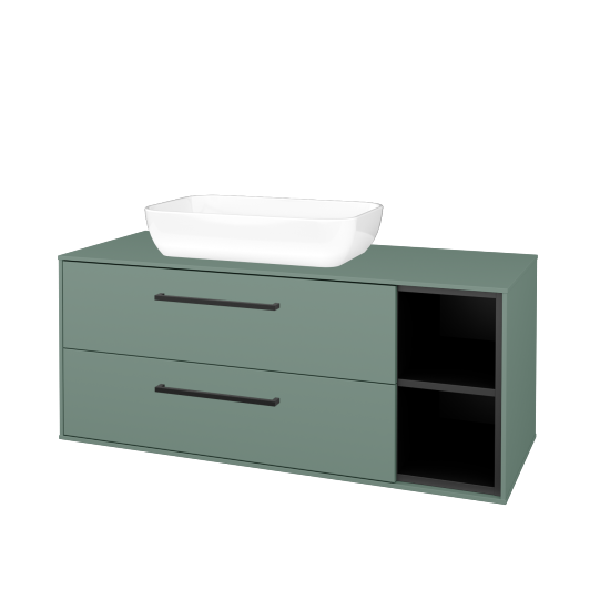 Skrinka pod umývadlo KVADRO SZZ2O2P 120 (umývadlo Felis 1)  - M18 Mint mat - Úchytka T06 - M18 Mint mat - Nie