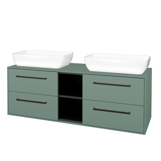 Skrinka pod umývadlo KVADRO SZZ4O2 140 (umývadlo Felis 1)  - M18 Mint mat - Úchytka T06 - M18 Mint mat - Nie
