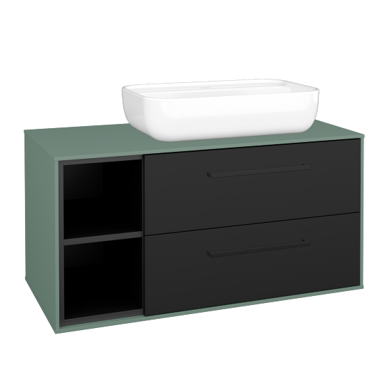 Skrinka pod umývadlo KVADRO SZZ2O2L 100 (umývadlo Felis 2)  - M18 Mint mat - Úchytka T06 - N03 Graphite - Nie