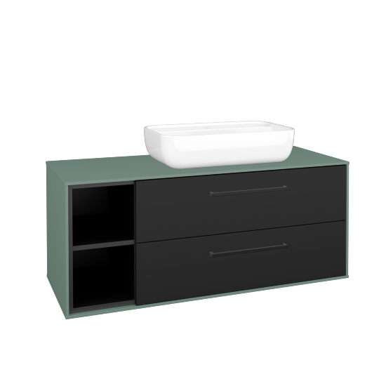 Skrinka pod umývadlo KVADRO SZZ2O2L 120 (umývadlo Felis 2)  - M18 Mint mat - Úchytka T06 - N03 Graphite - Nie