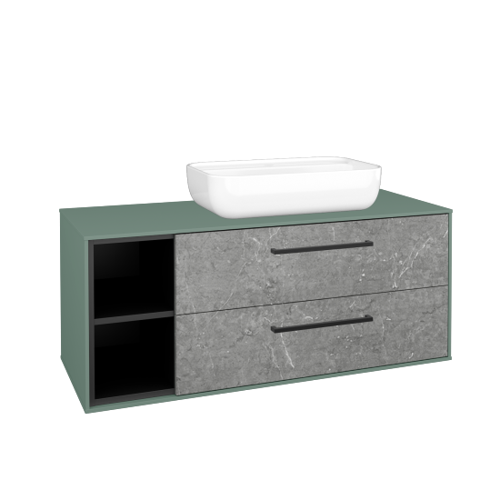 Skrinka pod umývadlo KVADRO SZZ2O2L 120 (umývadlo Felis 2)  - M18 Mint mat - Úchytka T06 - D20 Galaxy - Nie