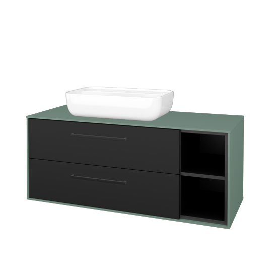 Skrinka pod umývadlo KVADRO SZZ2O2P 120 (umývadlo Felis 2)  - M18 Mint mat - Úchytka T06 - N03 Graphite - Nie