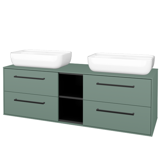 Skrinka pod umývadlo KVADRO SZZ4O2 150 (umývadla Felis 2)  - M18 Mint mat - Úchytka T06 - M18 Mint mat - Nie