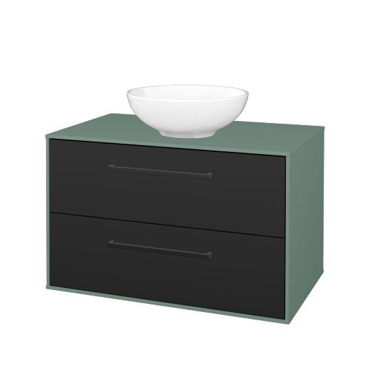 Skrinka pod umývadlo KVADRO SZZ2 80 (umývadlo Nikolo 1)  - M18 Mint mat - Úchytka T06 - N03 Graphite - Nie