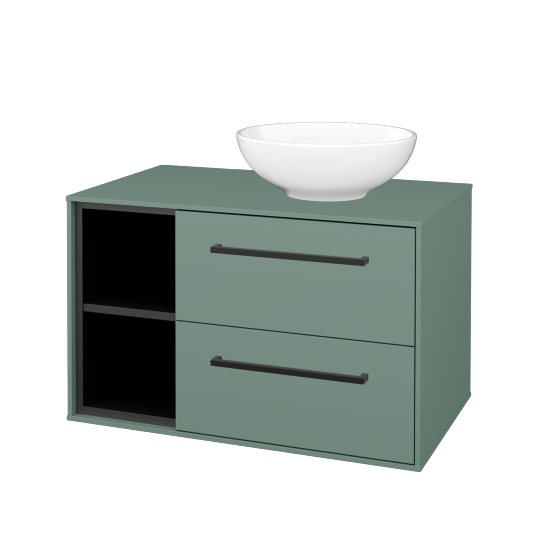 Skrinka pod umývadlo KVADRO SZZ2O2L 80 (umývadlo Nikolo 1)  - M18 Mint mat - Úchytka T06 - M18 Mint mat - Nie
