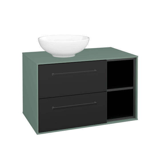 Skrinka pod umývadlo KVADRO SZZ2O2P 80 (umývadlo Nikolo 1)  - M18 Mint mat - Úchytka T06 - N03 Graphite - Nie